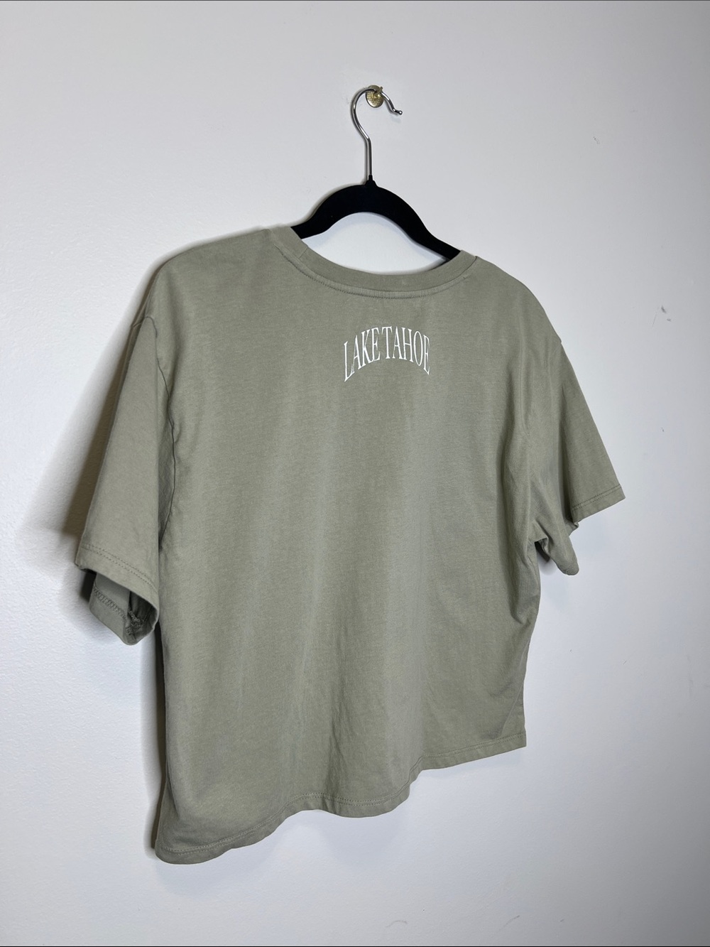 Lake Tahoe Soaring Eagle Sierra Nevada 100% Cotton Crop Top Tee size Large - Picture 7 of 8